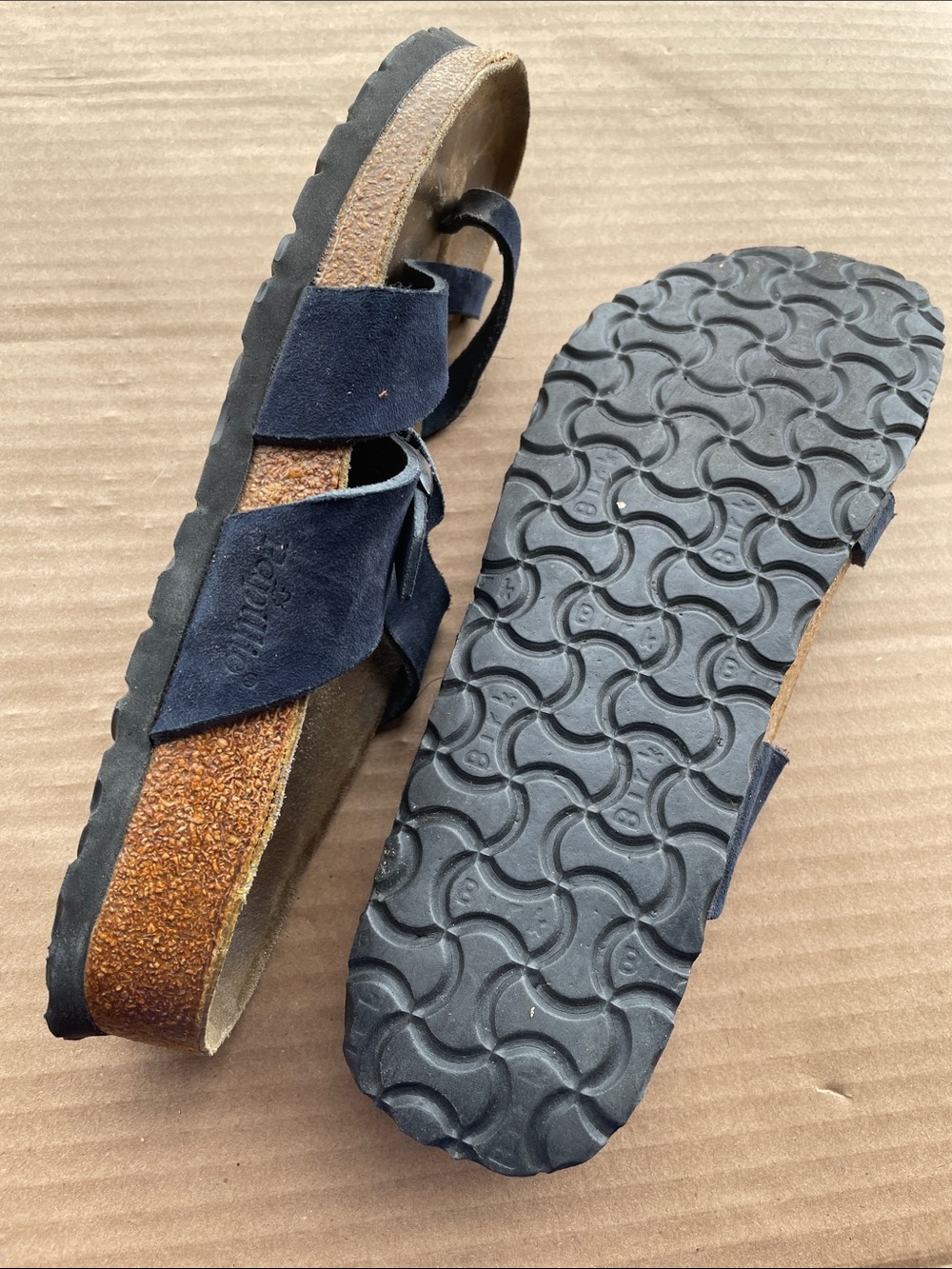 Papillio Navy Blue Crisscross Cork Footbed Sandals - Picture 4 of 5